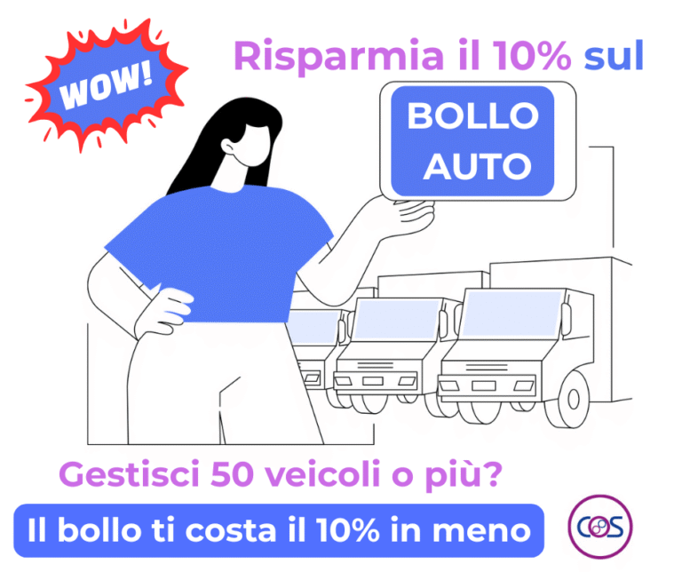 Bollo auto con sconto 10% per imprese con oltre 50 veicoli - Cosmilano srl